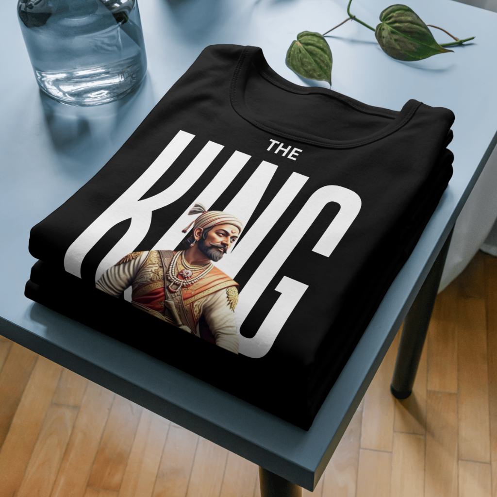 Trending streetwear t-shirt from Western Collar featuring a historical Indian king graphic and bold modern typography.