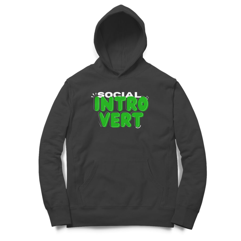 Unisex Social Introvert oversized hoodie black neon green anime comfort zone Western Collar