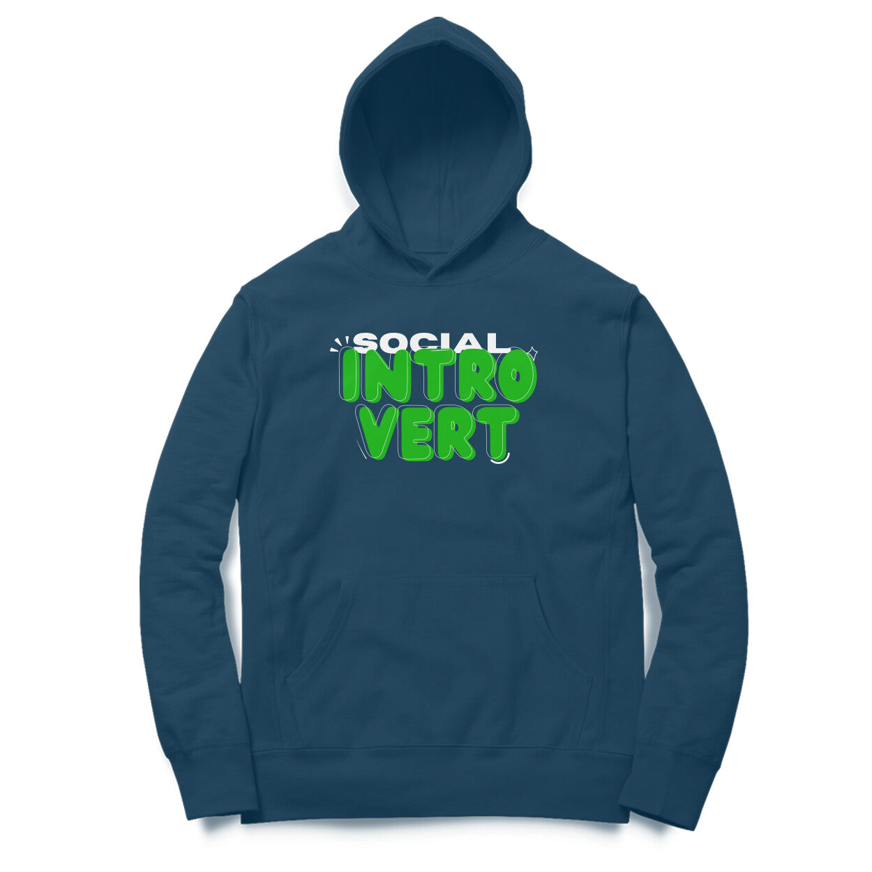 Unisex Social Introvert oversized hoodie navy blue introvert streetwear Western Collar