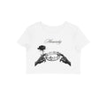 Women's Monarchy crop top white crown black rose editorial Western Collar
