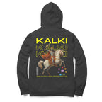 Unisex Kalki avatar oversized hoodie black Bhagavad Gita print Western Collar