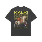Unisex Kalki avatar premium oversized tee black Hindu lord Kalki design Western Collar