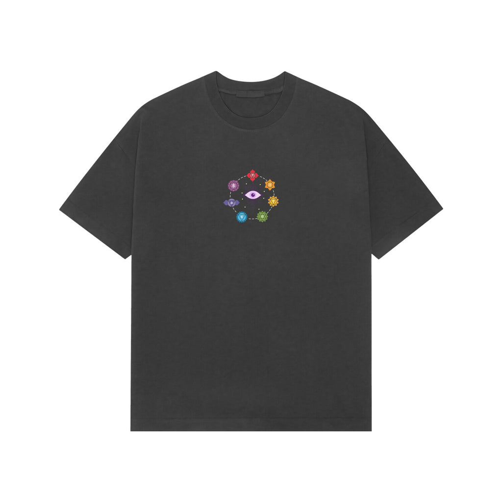 Unisex Kalki avatar premium oversized tee black Hindu mythology chakra design Western Collar