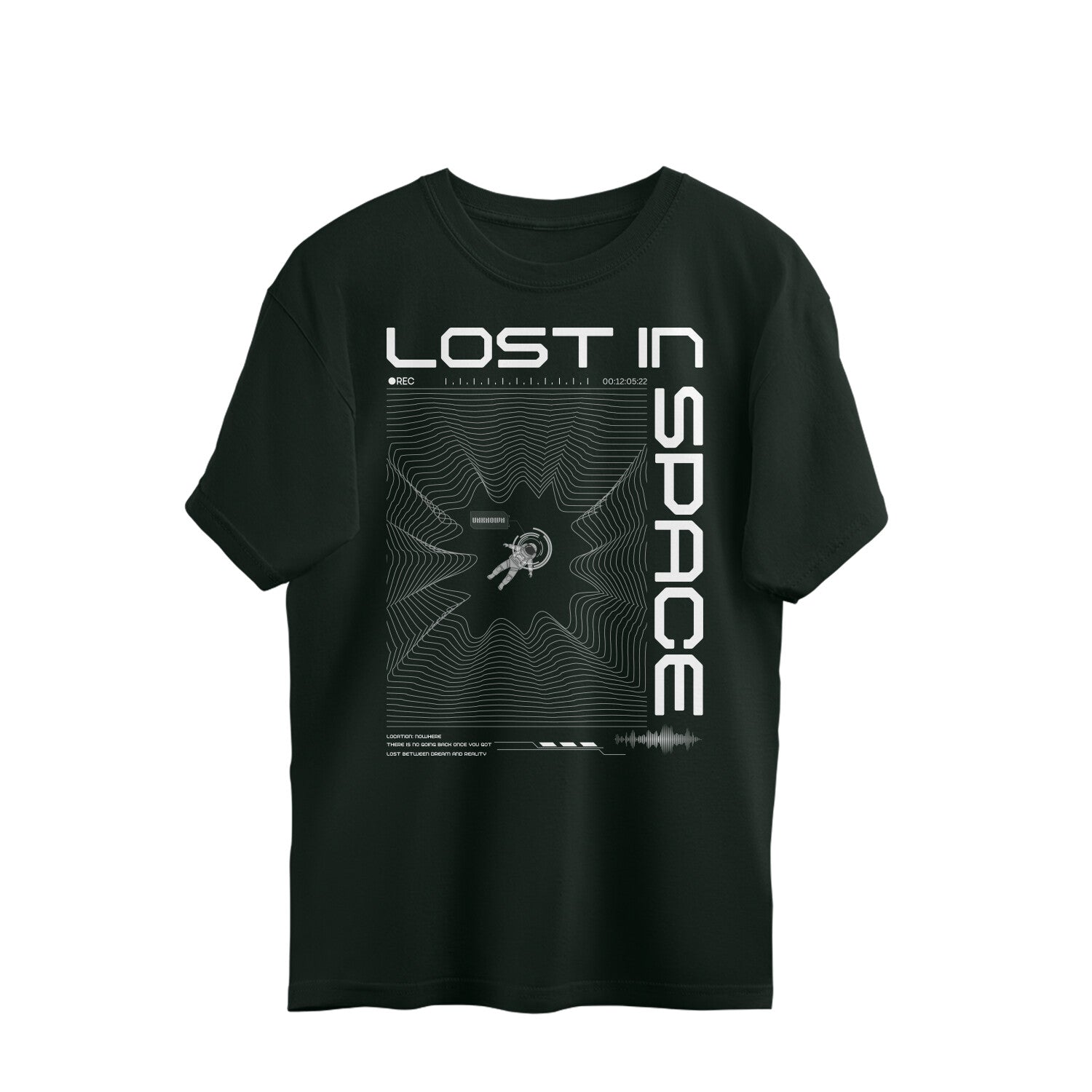 Unisex Lost in Space oversized graphic tee bottle green streetwear Western Collar
