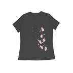 Women's Stay Positive tee black cherry blossom aesthetic Western Collar